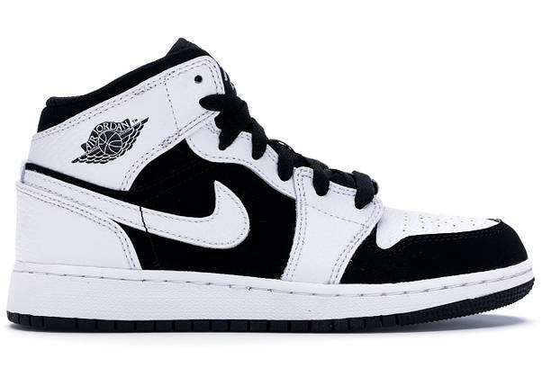 Кросівки Nike Air Jordan 1 Mid White Black Tuxedo, фото 1