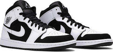 Кросівки Nike Air Jordan 1 Mid White Black Tuxedo, фото 4