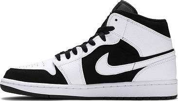 Кросівки Nike Air Jordan 1 Mid White Black Tuxedo, фото 3