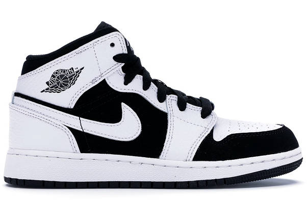 Кросівки Nike Air Jordan 1 Mid White Black Tuxedo, фото 1
