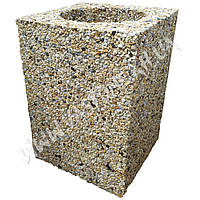 Урна для мусора «Куб» уличная бетонная Мрамор кремовый