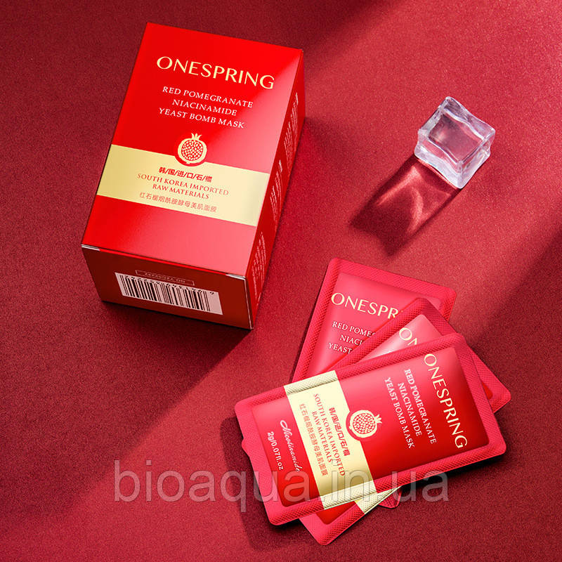 Нічна маска One Spring Red Pomegrane 2 g з екстрактом граната (паковання 30 штук)