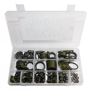 Шайби латунні з гумовим ущільнювачем Ø6-30 мм / набір із 245 шт (в-во S.I.L.A. AC) SL11.245PCS