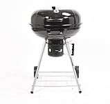 Гриль круглий вугільний Ø= 57 см на 4 ніжках (2 з колесами) з кришкою LUND 99584 (Польща), фото 3