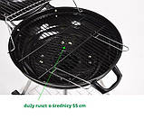 Гриль круглий вугільний Ø= 57 см на 4 ніжках (2 з колесами) з кришкою LUND 99584 (Польща), фото 9