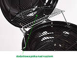 Гриль круглий вугільний Ø= 57 см на 4 ніжках (2 з колесами) з кришкою LUND 99584 (Польща), фото 8