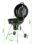 Гриль круглий вугільний Ø= 57 см на 4 ніжках (2 з колесами) з кришкою LUND 99584 (Польща), фото 4