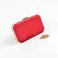 Яскравий червоний оксамитовий клатч бокс жіночий вечірній маленький випускна міні сумочка з оксамиту на ланцюжку