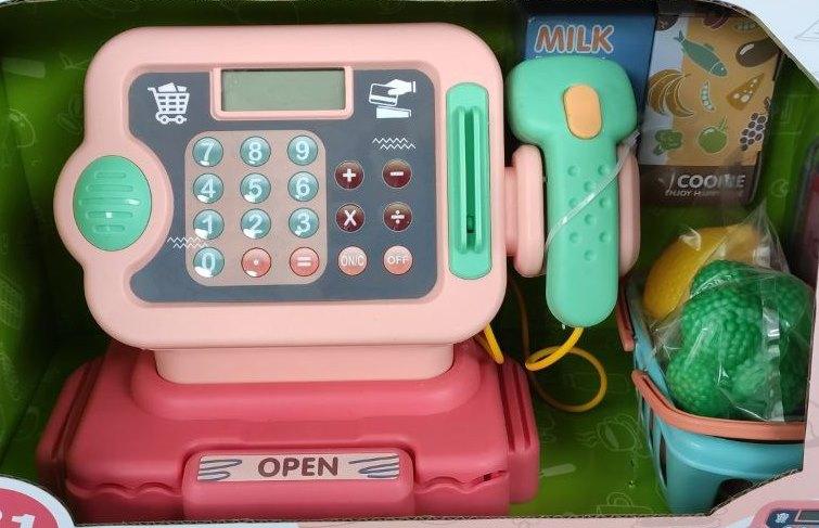 Касовий апарат 1001E Kolinbaby дитячий ігровий набір сканер калькулятор кошик продукти гроші світло звук магазин