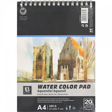 Альбом для акварелі "Water Color Pad" А4 6003-W, 20 аркушів, 200г/м2 (APS 6003-W)