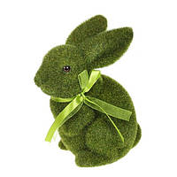 Фигурка Пасхальный кролик - зайчик из моха зеленый 21 см