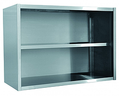 Полиця закрита двоярусна з нержавіючої сталі