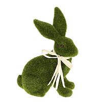 Фигурка Пасхальный кролик - зайчик из моха зеленый 24 см