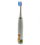 Електрична зубна щітка звукова дитяча від батарейок, 6 насадок Wi XBH. Жираф, фото 3