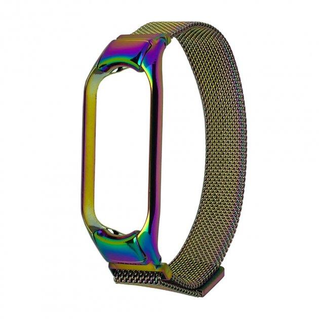 Ремінець для Xiaomi Mi Band 5/ 6 Міланська петля на магнітній застібці Райдужний (KG-4131)