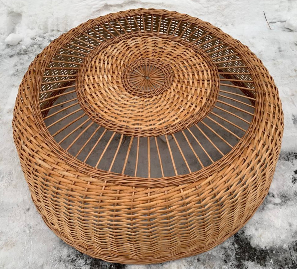 Люстра з лози кавова