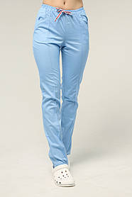 Медичні штани жіночі з кишенями (стрілка) Небесний