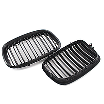 Решітка ноздрі BMW (БМВ) X5 X6 series E70 E71 (2006 - 2013) Матова 2 ребра, фото 4
