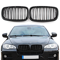 Решетка радиатора BMW (БМВ) X5 X6 series E70 E71 (2006 - 2013) Матовая 2 ребра