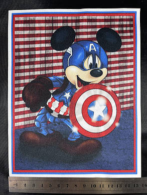 Нашивка Міккі Капітан Америка / Captain America Marvel 155х200 мм, фото 2