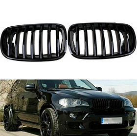 Решітка ноздрі радіатора BMW (БМВ) X5 E70 X6 E71 (2006 - 2013) Глянець