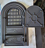 Дверцята для пічки,мангали чавунна "Лев овал", фото 2