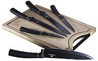 Набір ножів з дошкою 6 предметів Berlinger Haus Black Royal Collection (BH-2549)