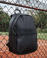 Кожаный черный рюкзак Calvin Clain CK (Кельвин Кляйн)