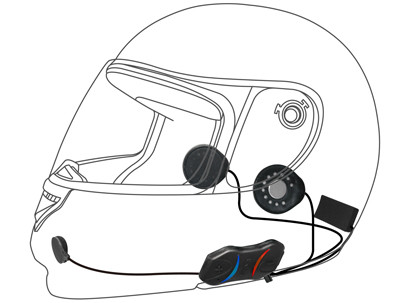 SENA ГАРНІТУРА МОТО SMH10R BLUETOOTH 3.0 DO 900M RACING З УНІВЕРСАЛЬНИМ НАБОРОМ МІКРОФОРІВ (2 НАБОРИ ) (EL)