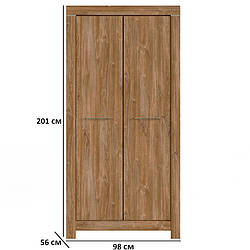 Шафа розстібна зі штангою Герман SZF2D/20/10 98х201х56см кольору дуб стерлінг БРВ-Україна