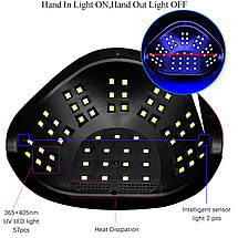 Ультрафіолетова LED лампа SUN C4 Plus 256 Вт для сушіння гель-лаку, гелю рожева голограма, фото 4