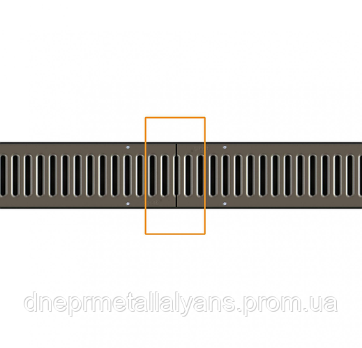 Лоток пластиковый с стальной решеткой 1000х90х90 (комплект), цена 286 ...