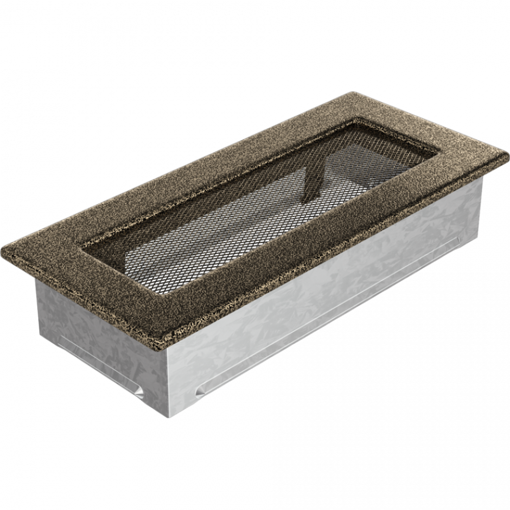 Вентиляційна решітка для каміна чорно-золота 11х24, фото 1