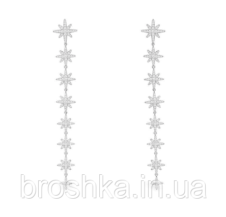 Довгі вечірні весільні сережки метеорити зірки, фото 2