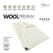 Ковдра зимова вовняна 140х210 см Wool Premium IDEIA бавовна подвійна шерсть натуральна супер тепла, фото 5