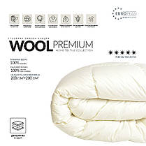 Ковдра зимова вовняна 140х210 см Wool Premium IDEIA бавовна подвійна шерсть натуральна супер тепла, фото 3