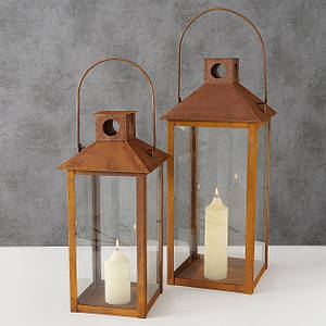 Набір 2-х ліхтарів метал декор іржа h54-67см Болт 2941100