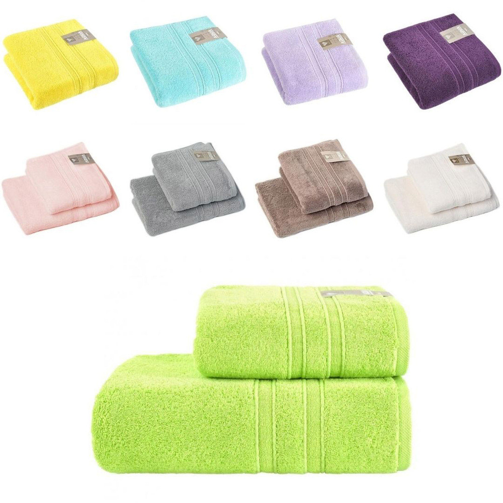 Махровий рушник Aqua fiber Premium TM IDEIA 70х140 см молоко