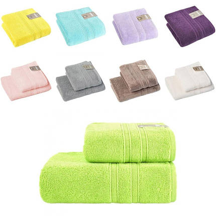 Махровий рушник Aqua fiber Premium TM IDEIA 70х140 см молоко, фото 1
