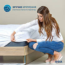 Наматрацник 80х190х35 см захисний стьобаний IDEIA з бортом пл 250 гр/м2 для готелів та дому щільний, фото 5