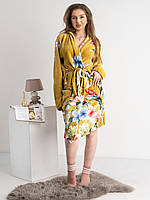 Невероятный женский халат с цветочным принтом Ткань "Плюш" 46, 48, 50, 52 размер 46 48