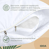 Подушка Air Dream Premium 50х70 см IDEIA два чохли з блискавкою бавовна перкаль антиалергенна біла, фото 5