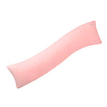 Наволочка для подушки S-Form IDEIA 40х130 см, сатин, бавовна, колір пудра, натуральна тканина, з блискавкою та вишивкою, фото 2