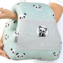 Подушка для годування Mini ТМ PAPAELLA 30х28х30 см панда м'ята, фото 3