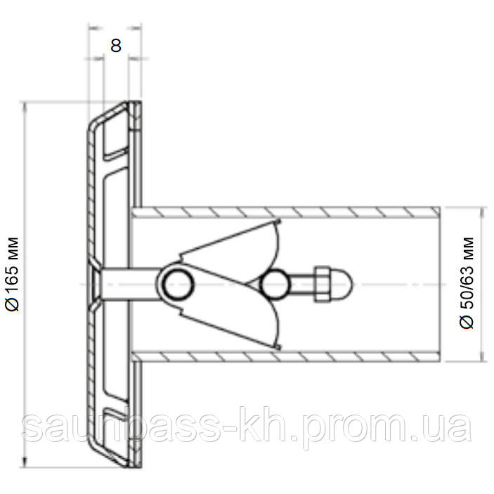 Flexinox Форсунка всасывающая Flexinox 87198033 (25 м3/ч), под бетон - фото 2 - id-p1500136856