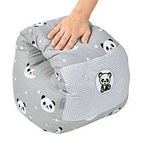 Подушка для годування Mini ТМ PAPAELLA 30х28х30 см панда сіра, фото 5