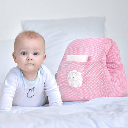 Подушка для годування Mini ТМ PAPAELLA 30х28х30 см горошок рожевий, фото 1