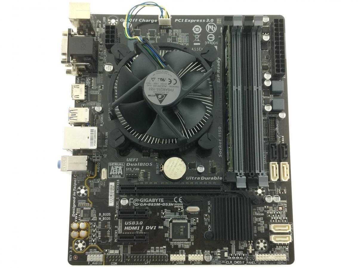 Б/У Комплект Материнская Плата GIGABYTE GA-B85M-DS3H, Процессор Intel ...