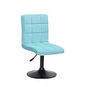 Стілець Augusto BK-Base Оксамит блакитний-1019 на чорній круглої базі з регулюванням висоти, фото 3