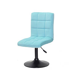 Стілець Augusto BK-Base Оксамит блакитний-1019 на чорній круглої базі з регулюванням висоти